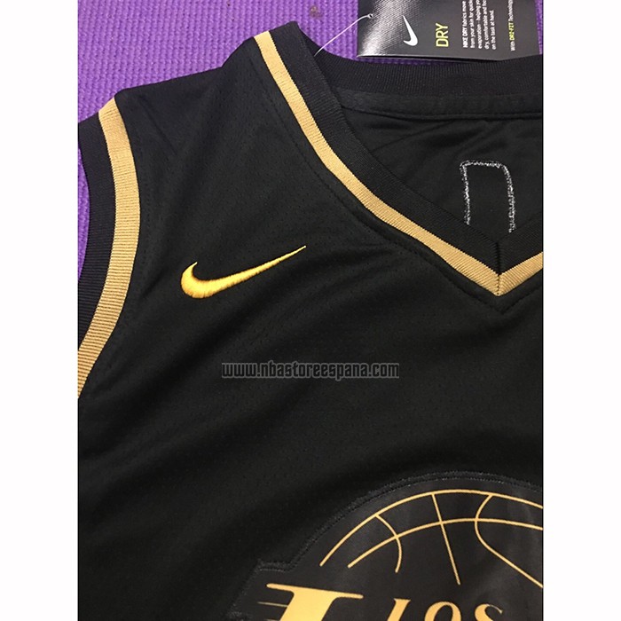 Camiseta Golden Edition Los Angeles Lakers Lebron James NO 23 Negro